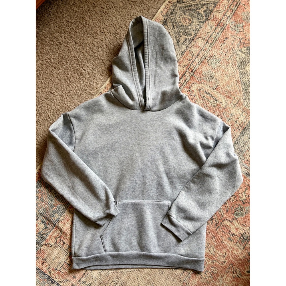 Unbranded Women's XL Heathered Gray Fleece Thermal Hoodie Pullover Sweatshirt